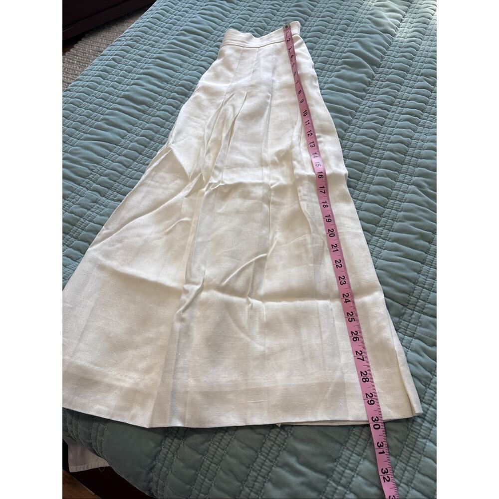 Talbots 10P Cream Vintage Pleated Skirt Tea Length EUC Businesswoman, Formal - Picture 14 of 15